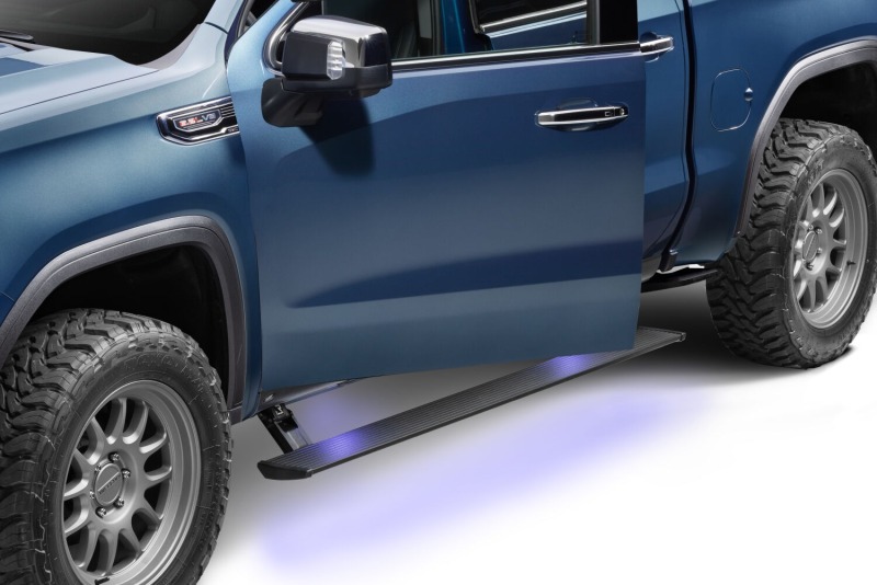 GMC Sierra 3500HD Running Boards - AMP Research - PowerStep Plug-N-Play - Black - 2024+